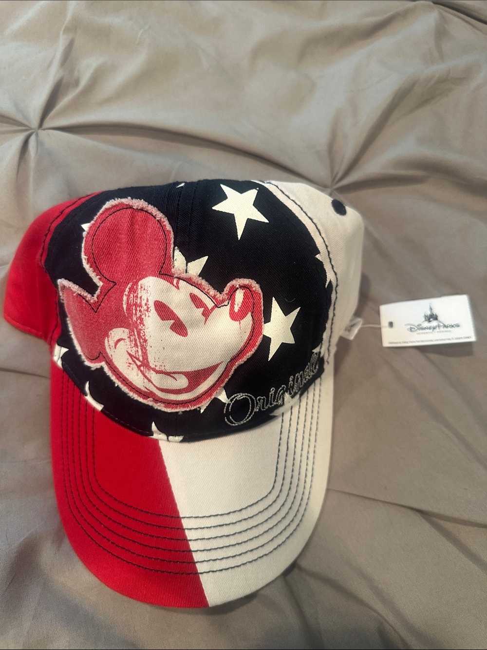 Disney Patchwork Mickey Baseball Cap in Red, Black & White